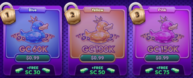 Blue, Yellow, Pink reward tiers