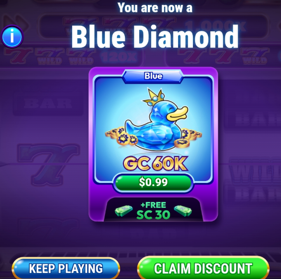 Blue Diamond tier reached screen